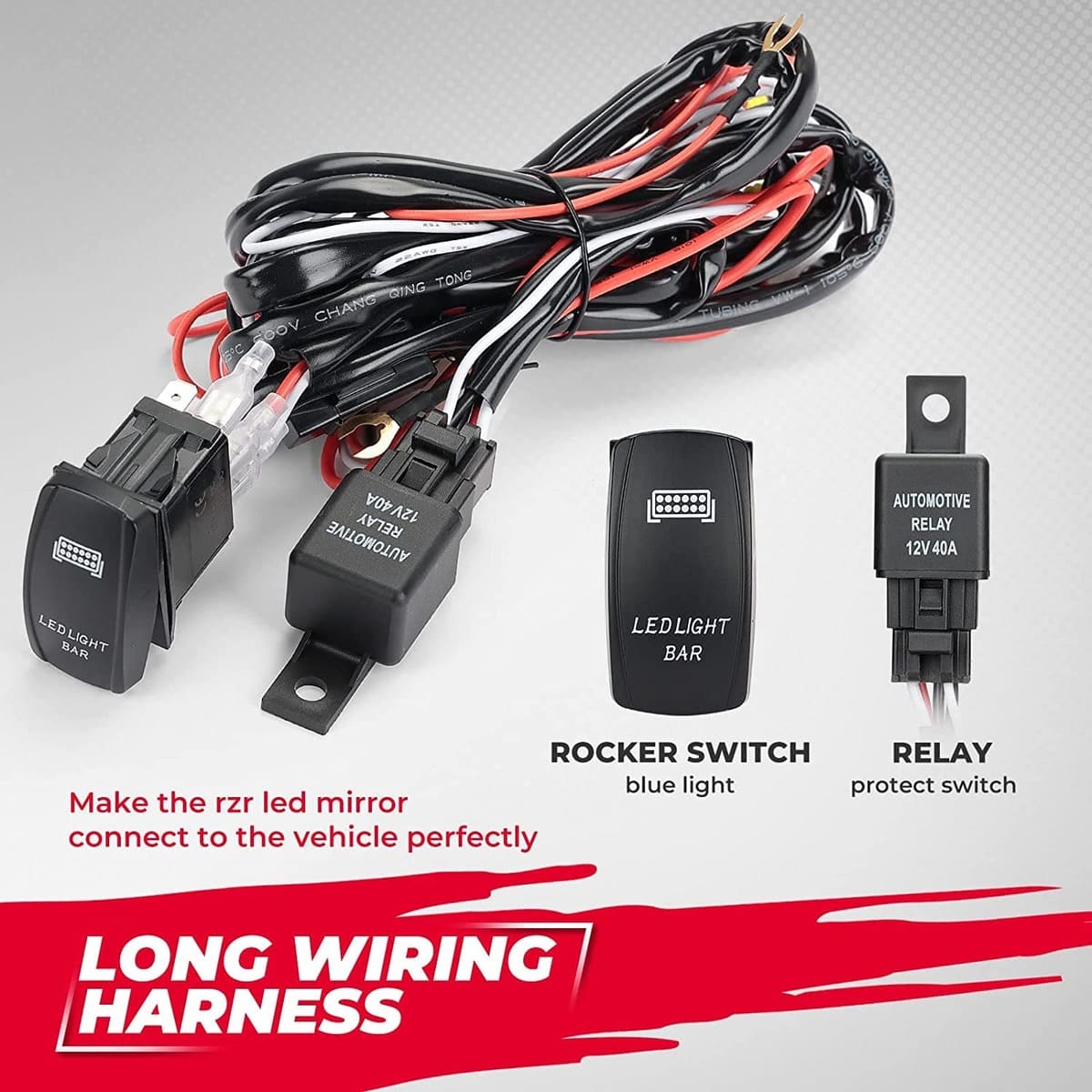 Kemimoto Can-Am Maverick X3 UTV Side Mirrors Lights w/ 1.75"-2" Roll Bar