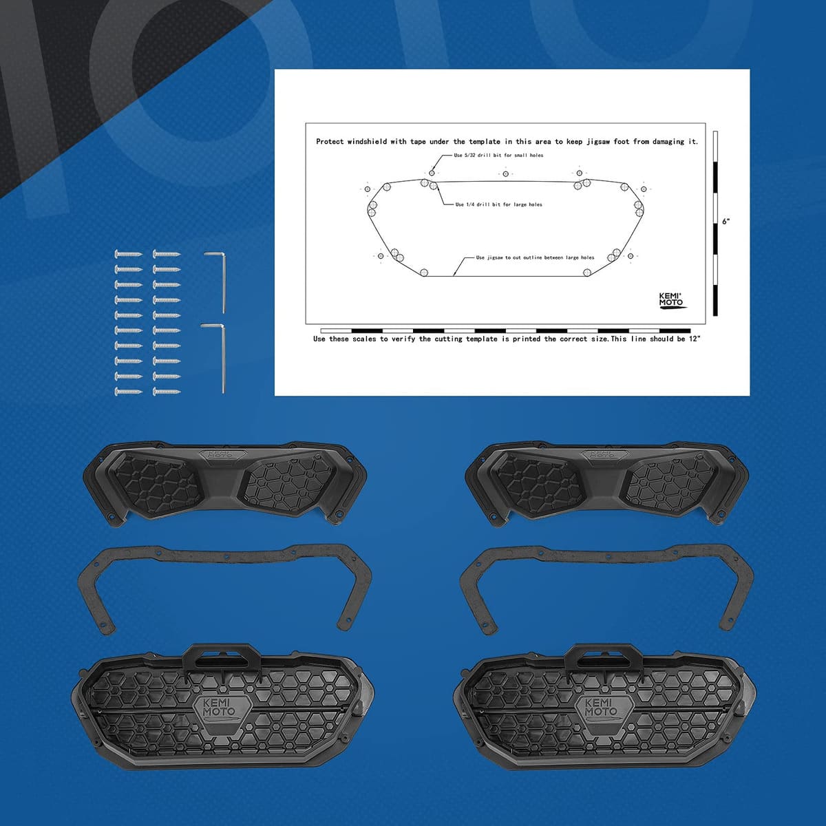 Kemimoto Can Am Maverick X3 UTV Polycarbonate Windshield Vent Kit