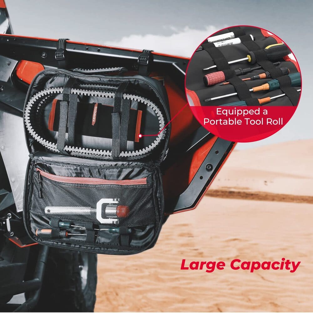 Kemimoto Can-Am UTV/ATV Drive Belt Storage Bag w/ Tool Roll
