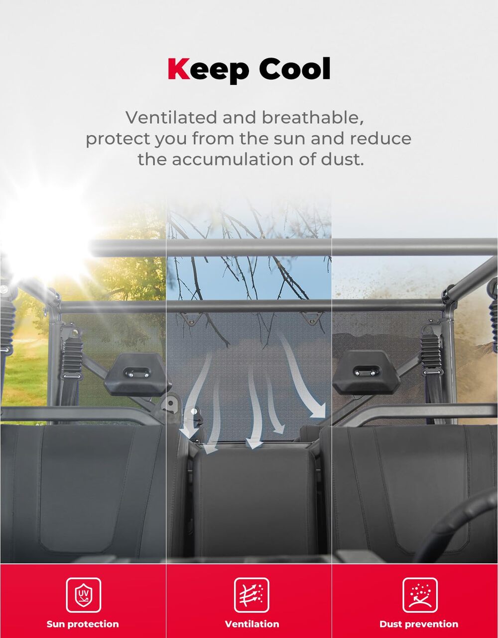 Kemimoto CF Moto UForce 1000/1000 XL Rear Window Net Soft Windshield