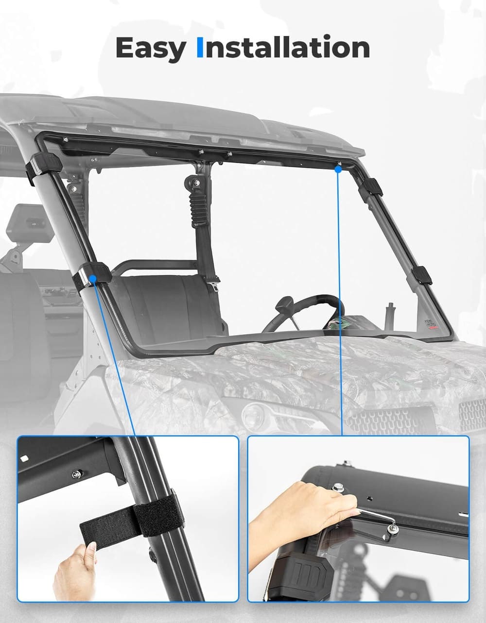 Kemimoto CF Moto UFORCE 1000/1000XL Clear Front Full Windshield