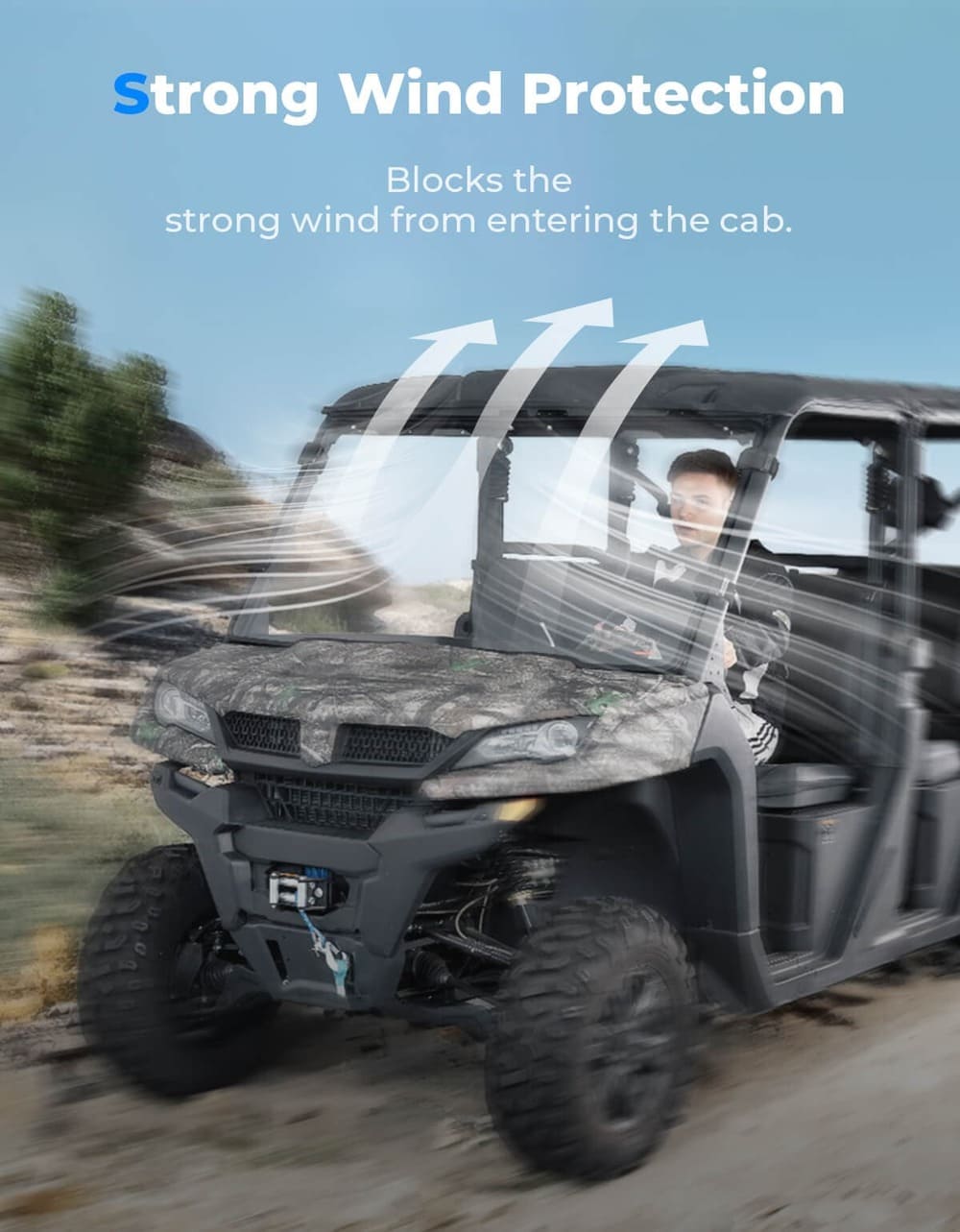 Kemimoto CF Moto UFORCE 1000/1000XL Clear Front Full Windshield