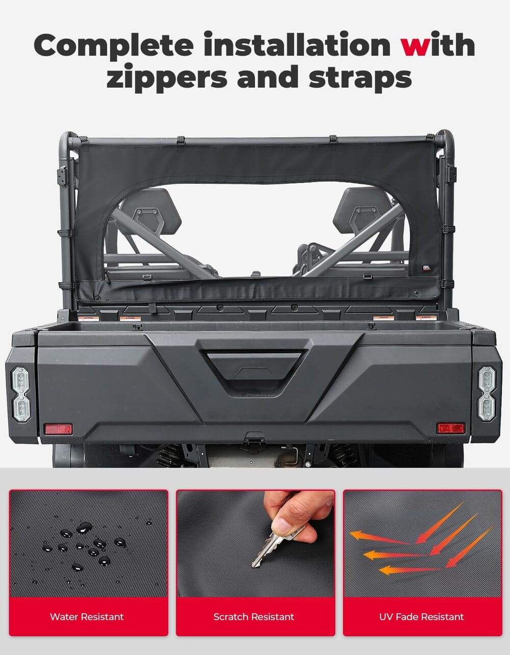 Kemimoto CF Moto UForce 1000/1000XL Rear Soft Windshield