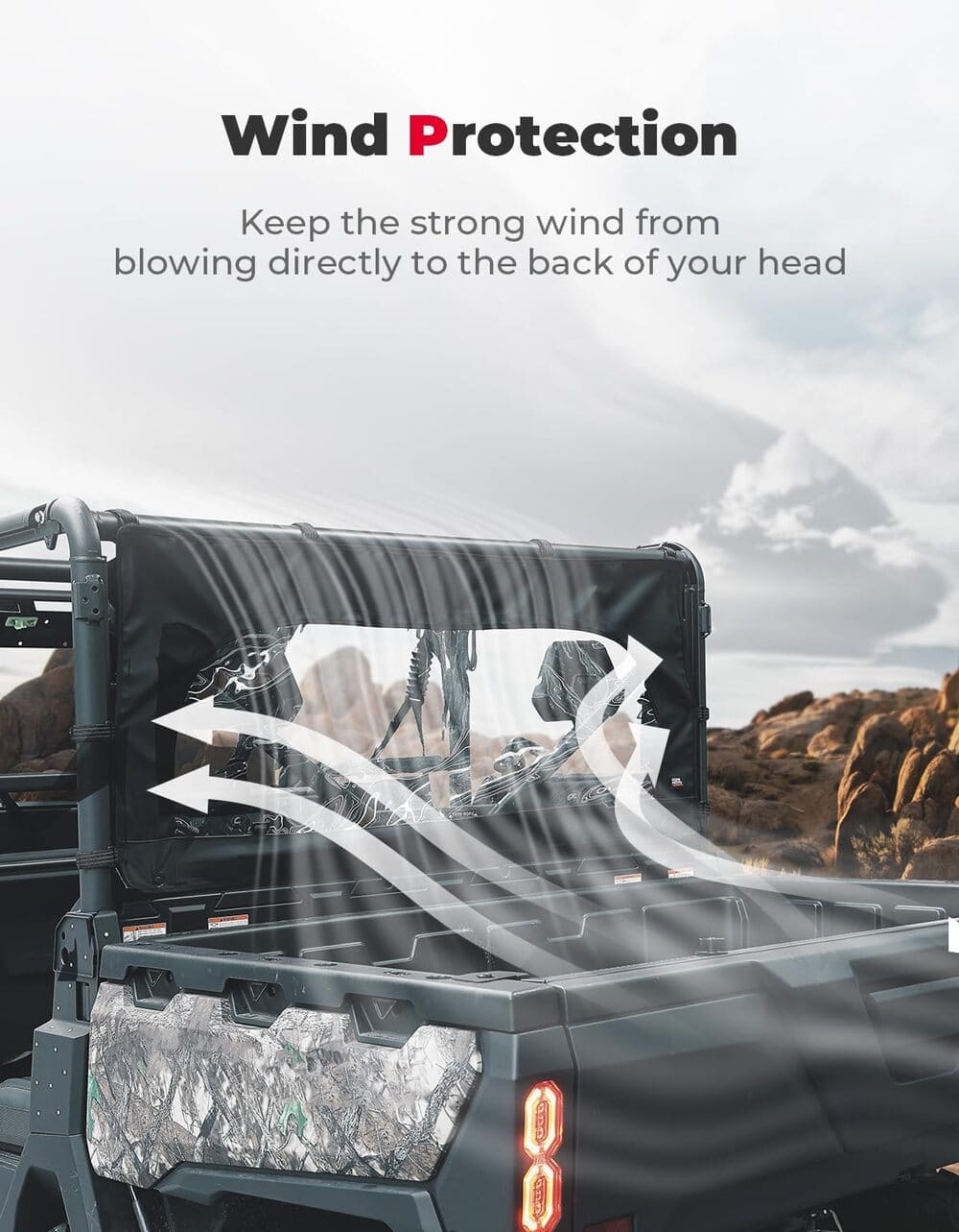 Kemimoto CF Moto UForce 1000/1000XL Rear Soft Windshield