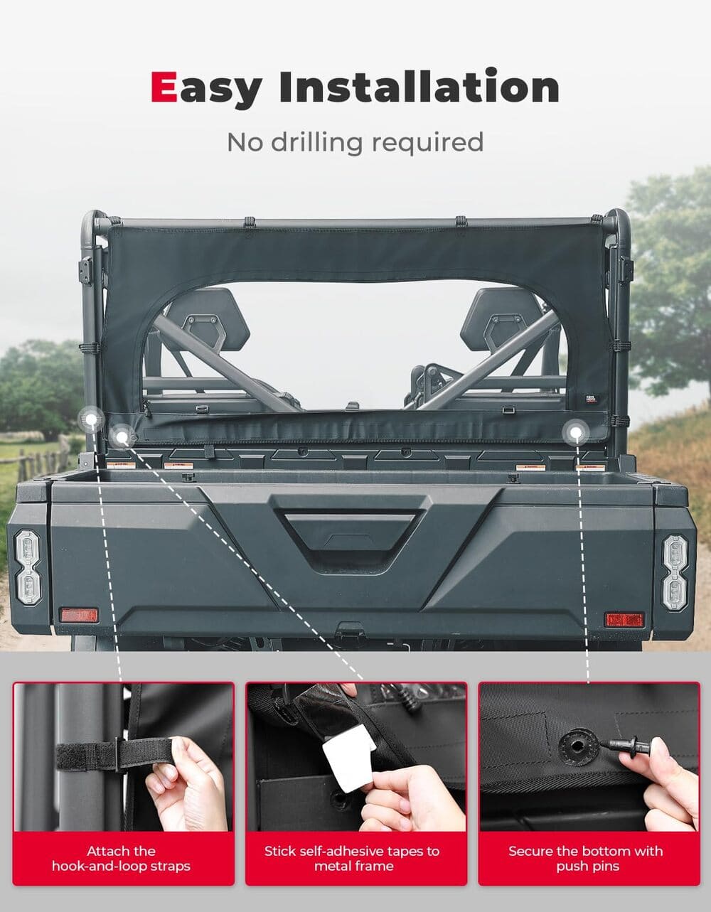 Kemimoto CF Moto UForce 1000/1000XL Rear Soft Windshield