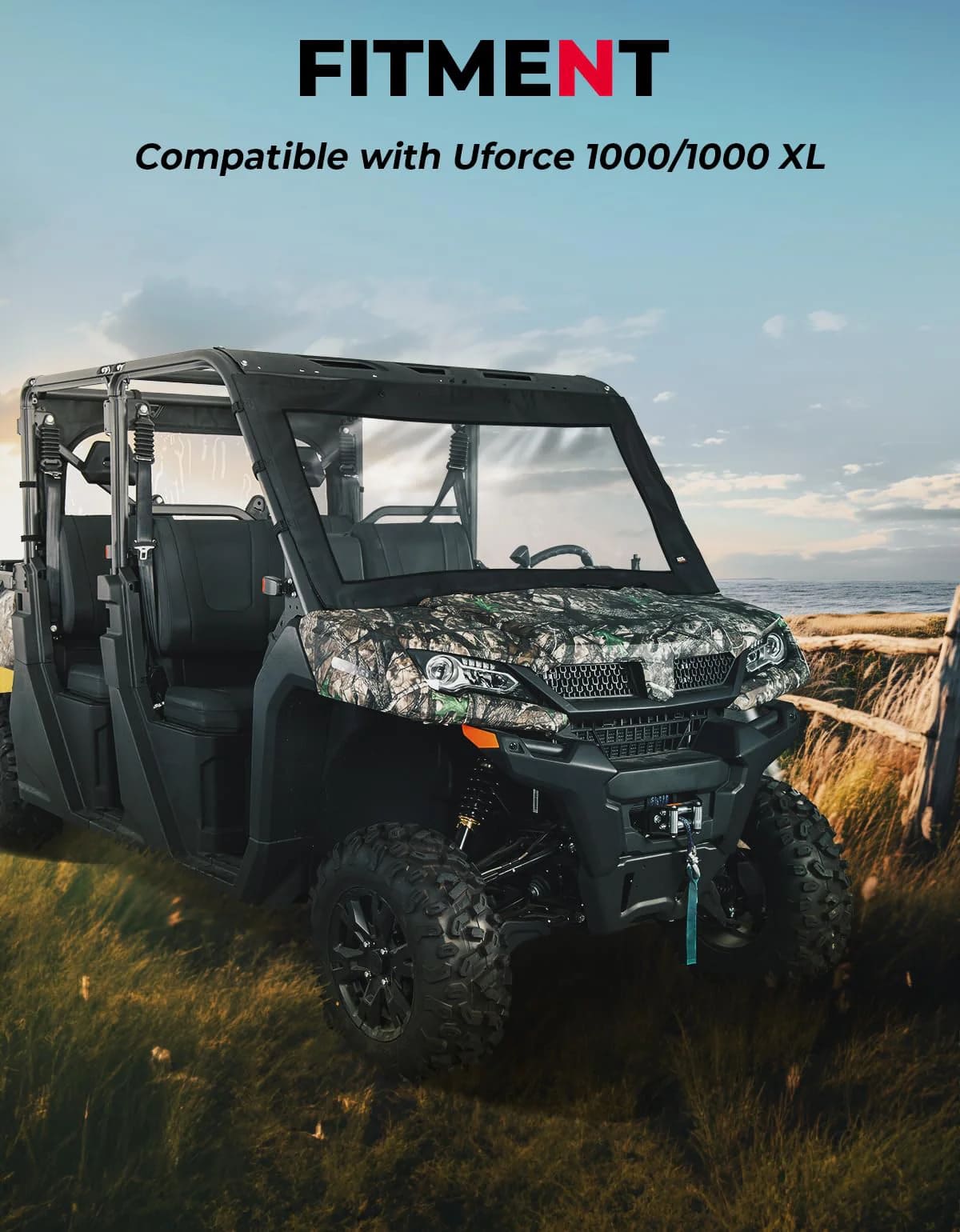 Kemimoto CF Moto UForce 1000/1000XL Soft Front Windshield/Window