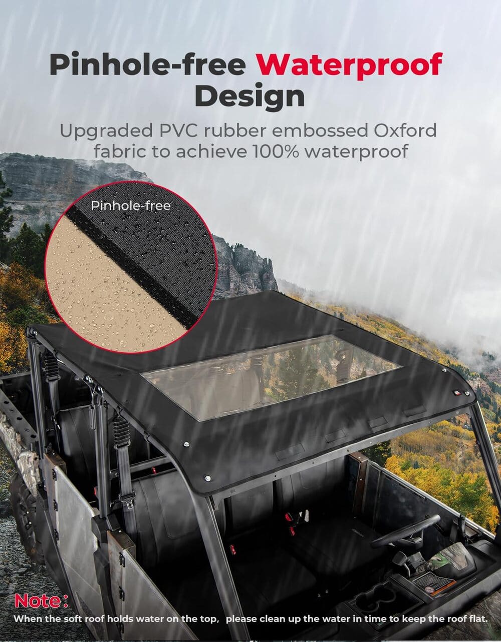 Kemimoto CF Moto UForce 1000 XL Canvas Tinted Waterproof Soft Roof