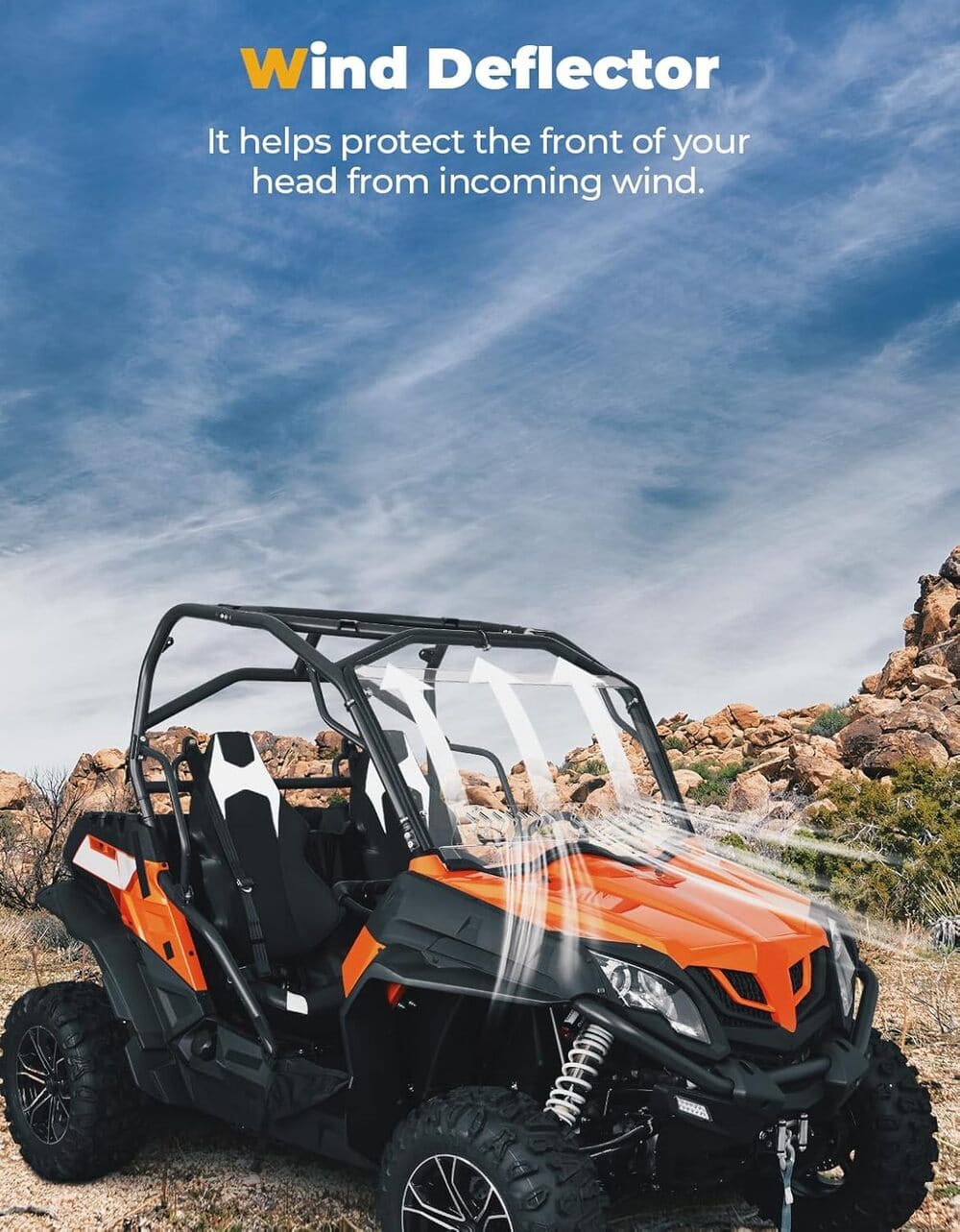 Kemimoto CF Moto ZForce 800/ 1000 Front Windshield w/Sliding Window