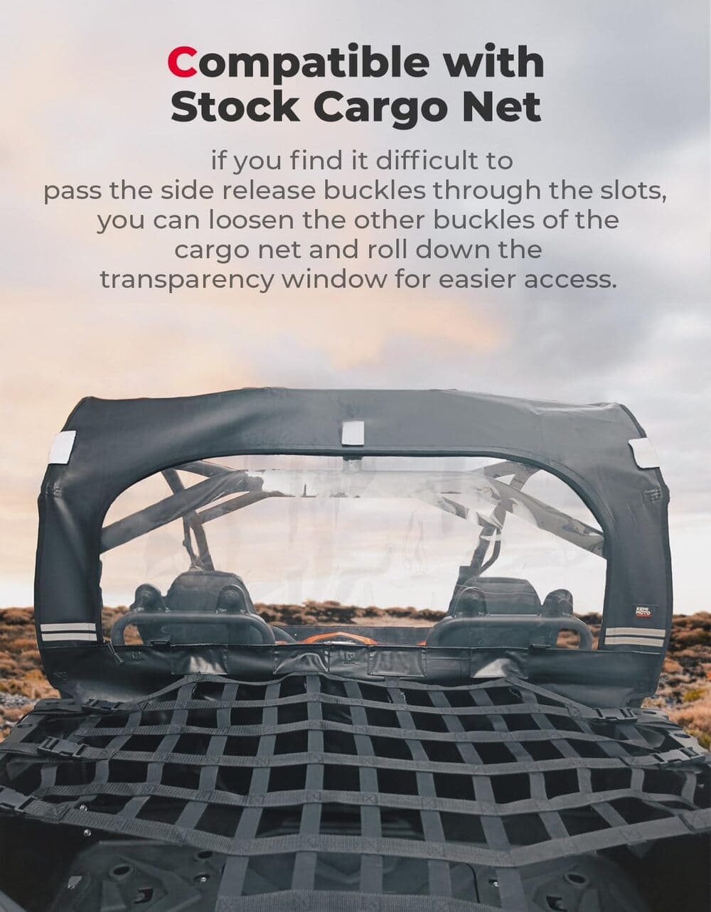 Kemimoto CF Moto ZForce 500/800/1000 Soft Rear Windshield with Zipper