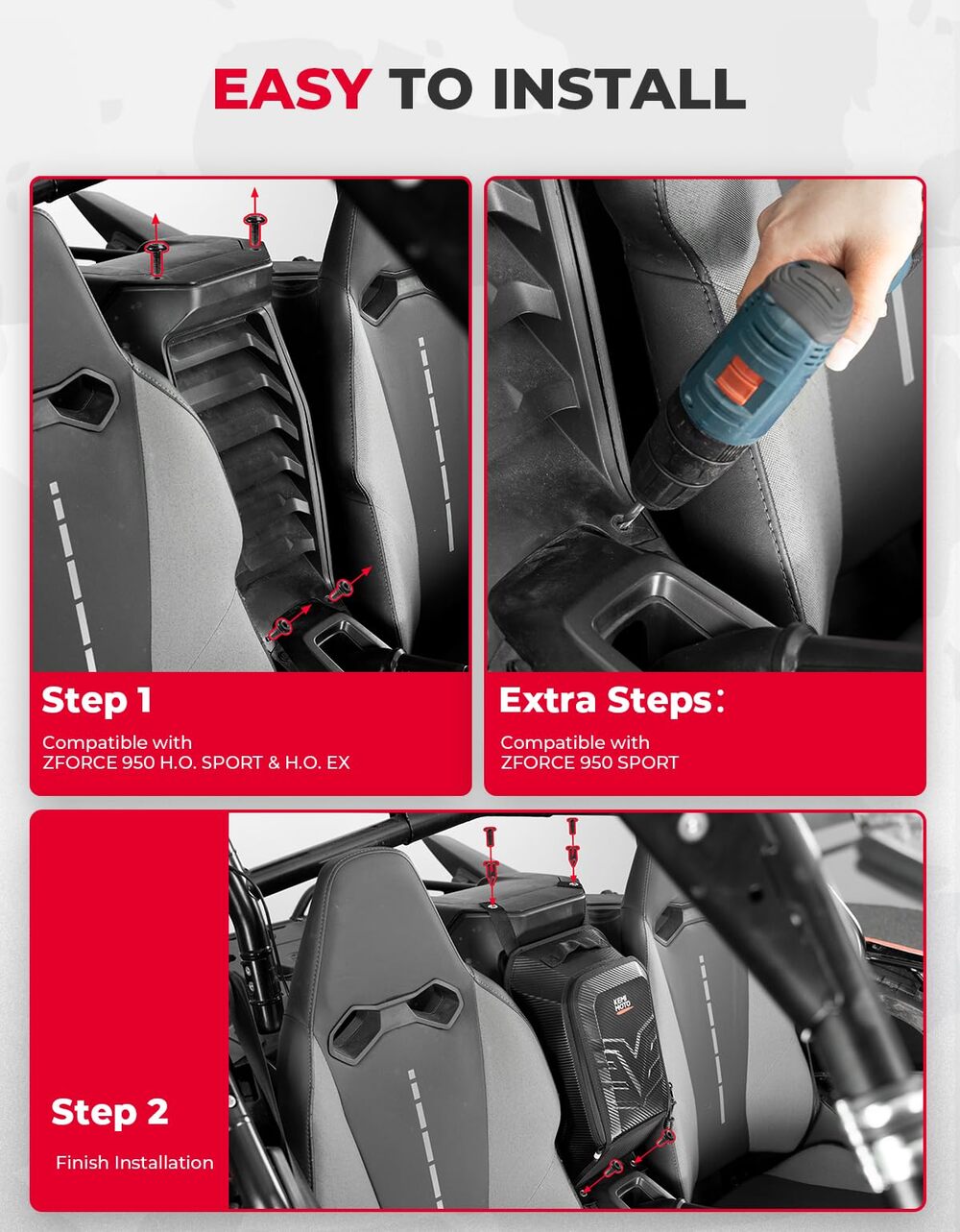 Kemimoto CF Moto ZForce 950 Center Storage Bag EVA Rigid Material