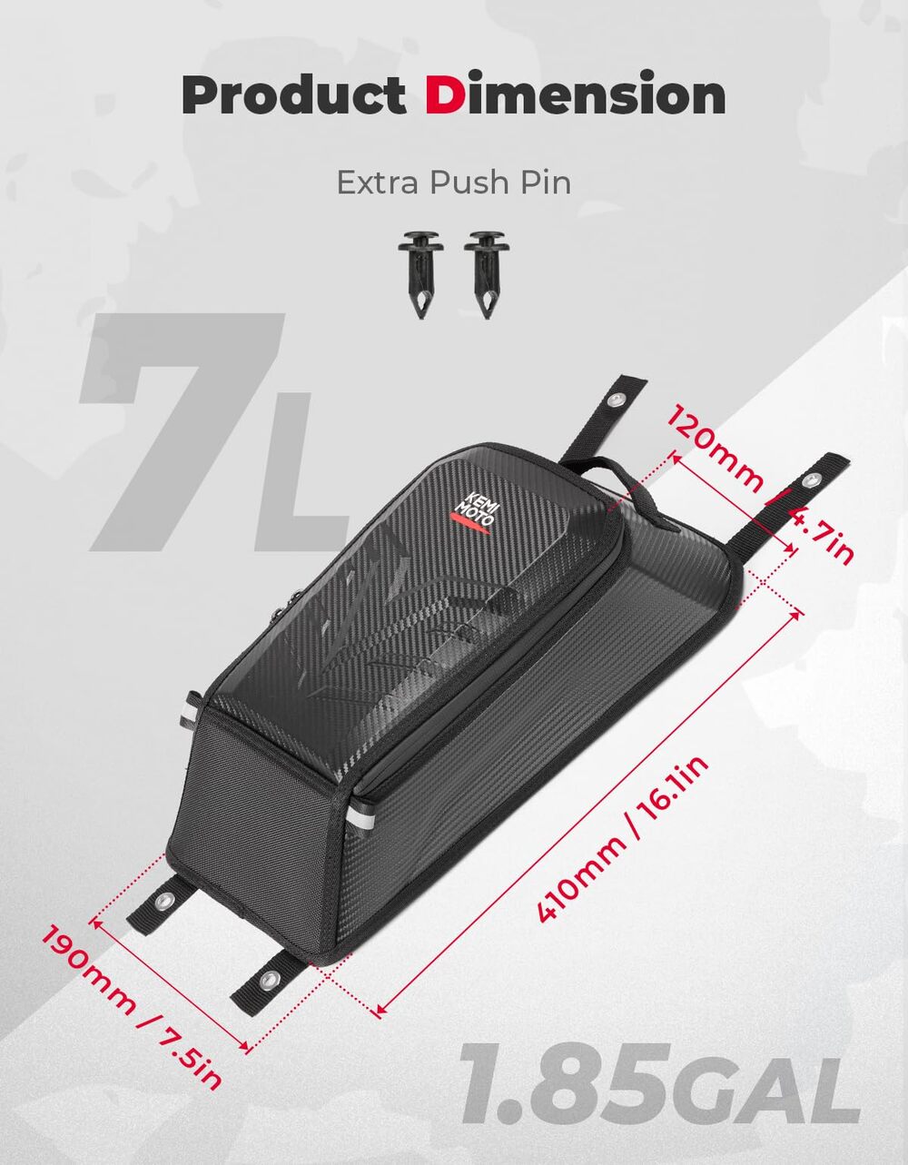 Kemimoto CF Moto ZForce 950 Center Storage Bag EVA Rigid Material