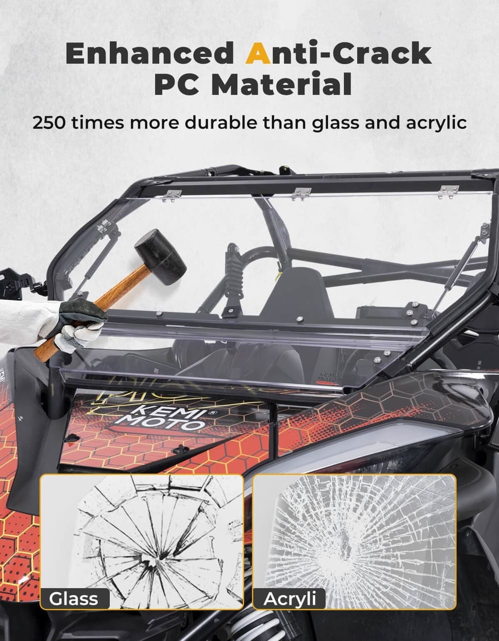 Kemimoto CF Moto ZForce 950 Folding 2-in-1 Flip Windshield