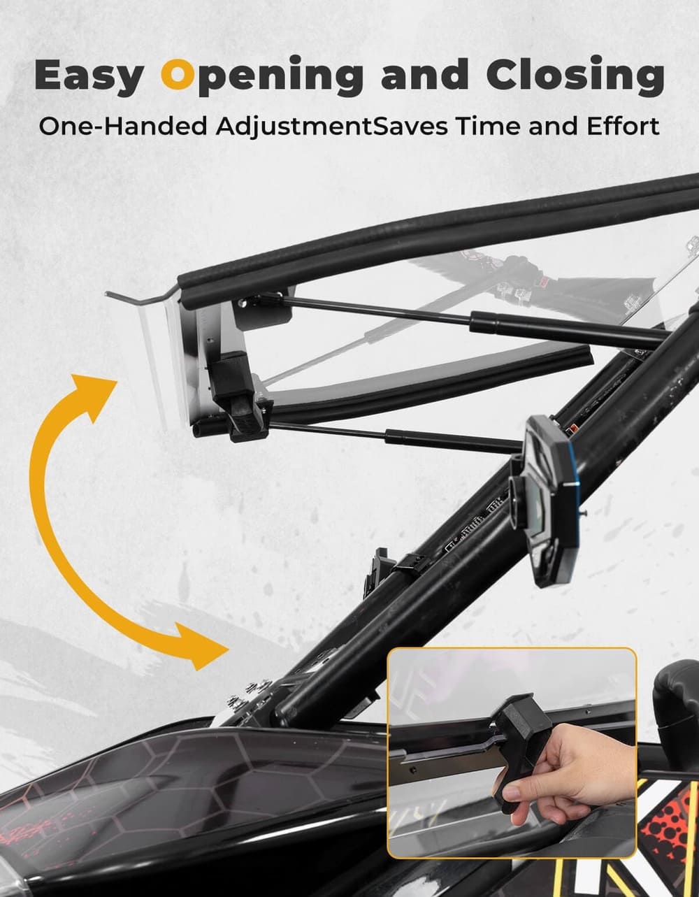 Kemimoto CF Moto ZForce 950 Folding 2-in-1 Flip Windshield