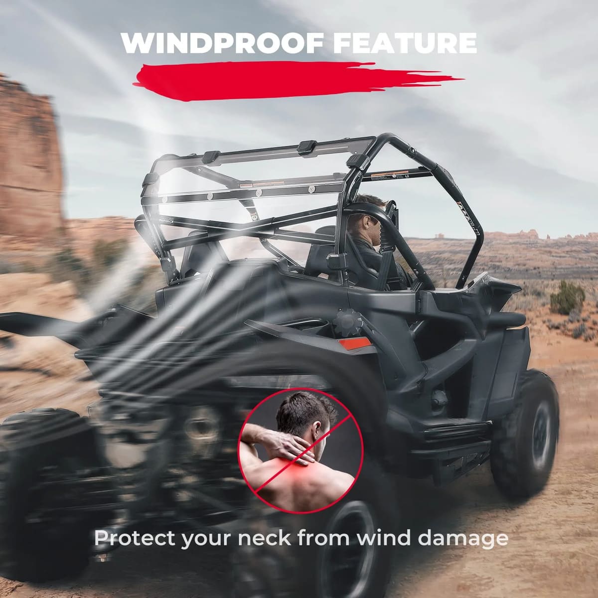 Kemimoto CF Moto ZForce 950 Scratch Resistant Rear Windshield