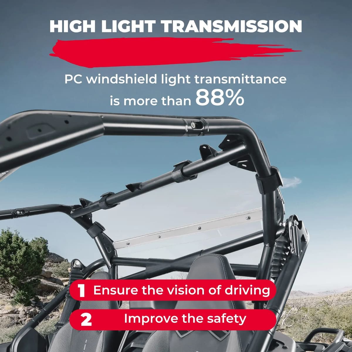 Kemimoto CF Moto ZForce 950 Scratch Resistant Rear Windshield