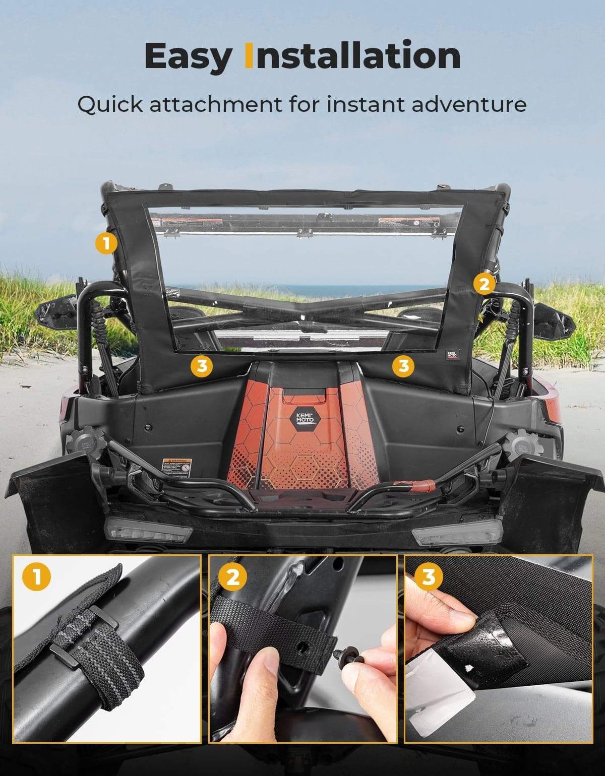 Kemimoto CF Moto ZForce 950 UTV Soft Rear Windshield