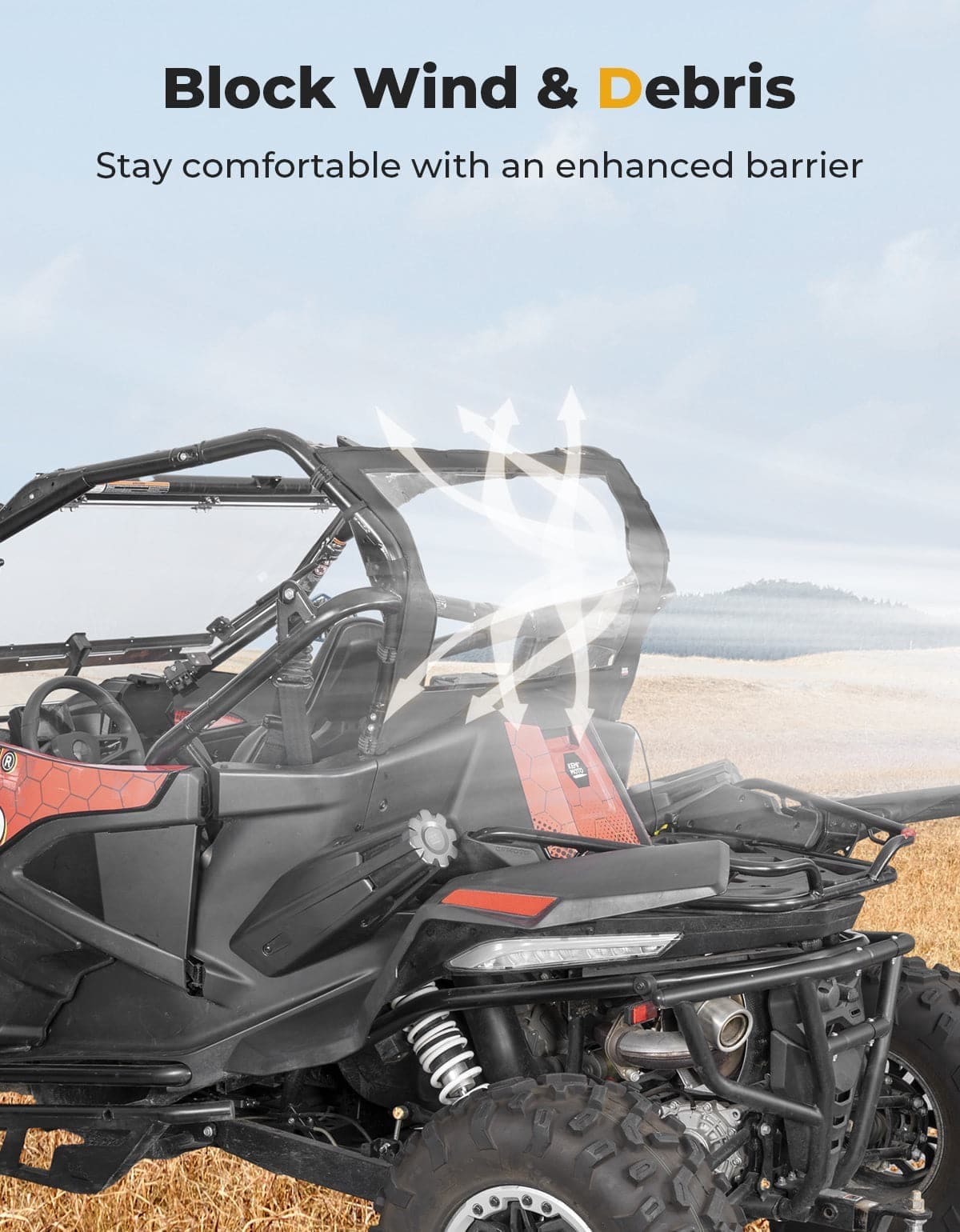 Kemimoto CF Moto ZForce 950 UTV Soft Rear Windshield