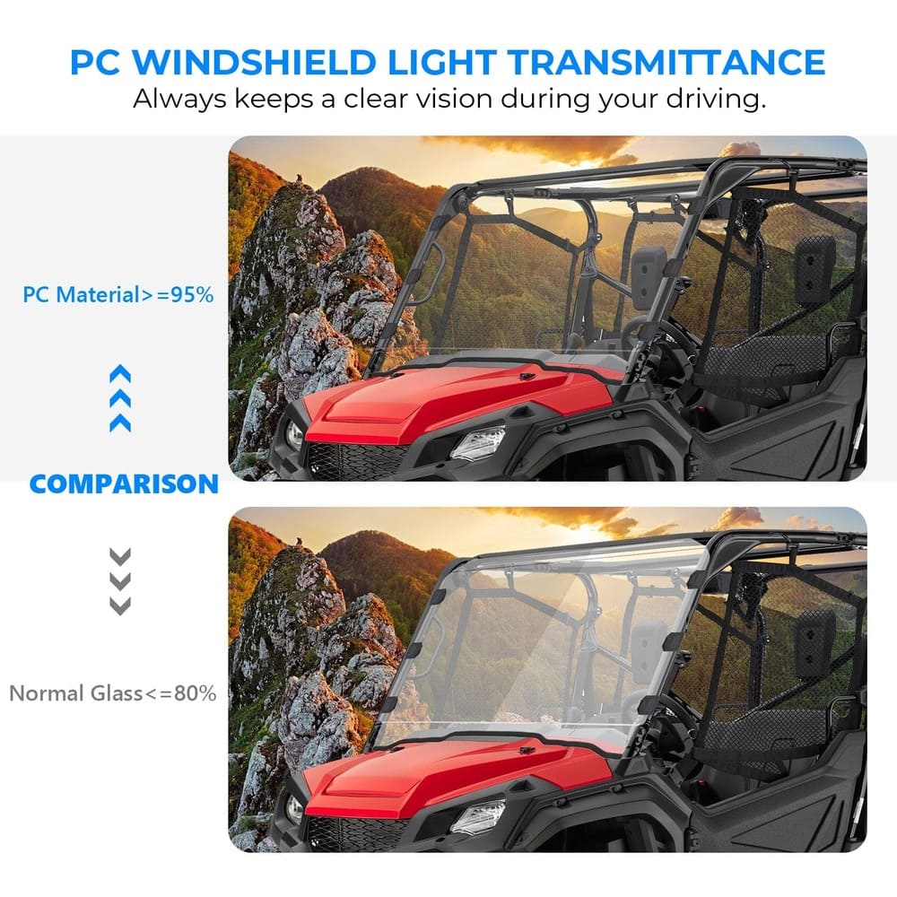 Kemimoto Honda Pioneer 1000/1000-5/1000-6 Full Windshield
