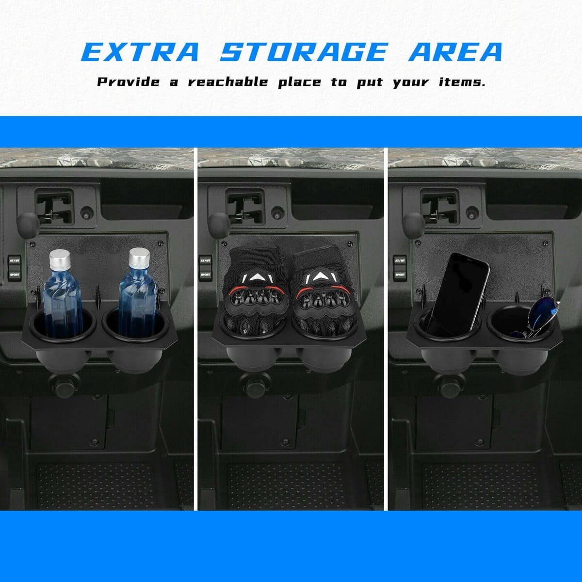 Kemimoto Honda Pioneer 1000 3/ 5 UTV Cup Holder w/ Switch Panel