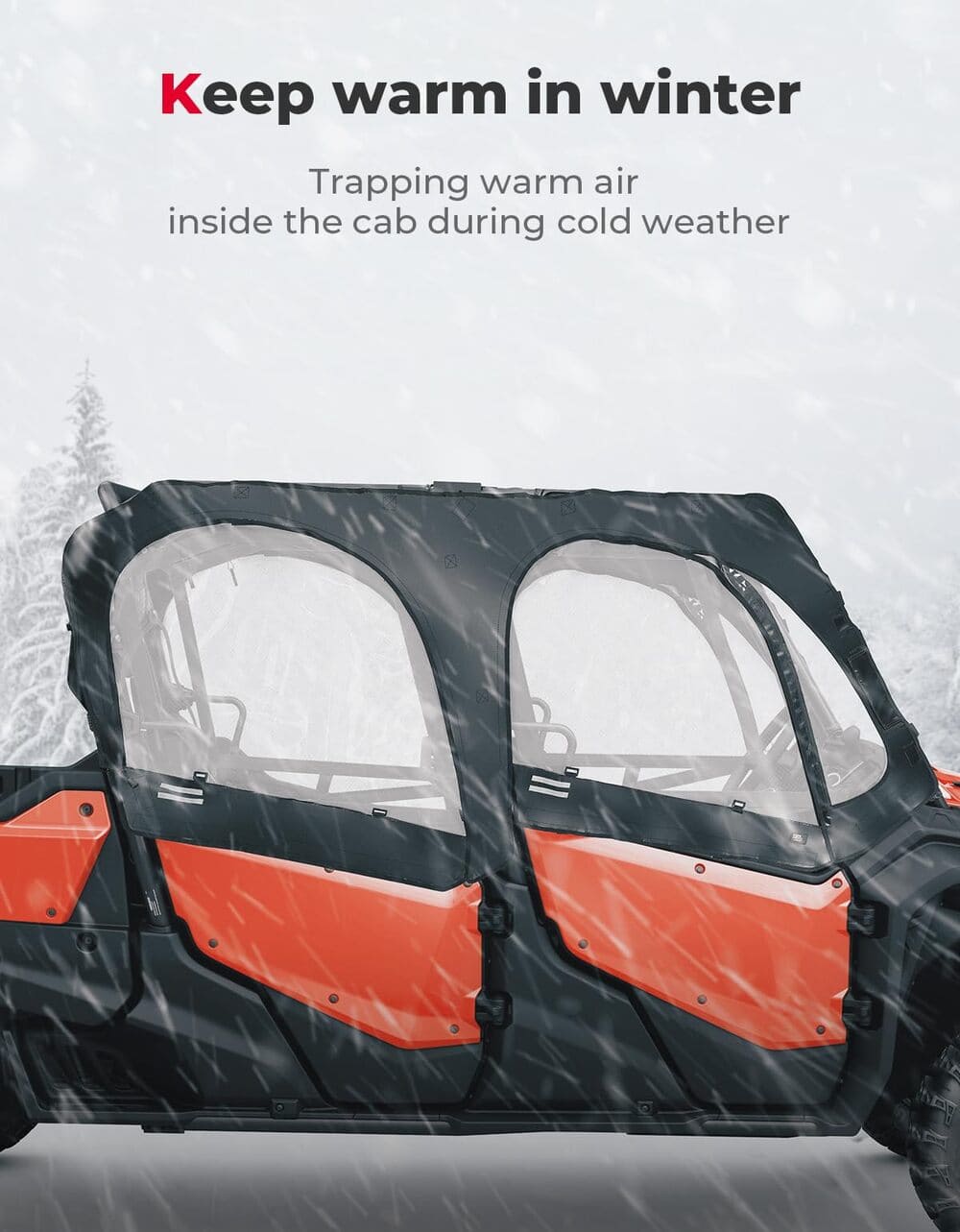 Kemimoto Honda Pioneer 1000-6 Soft Upper Door Cab Enclosure Set