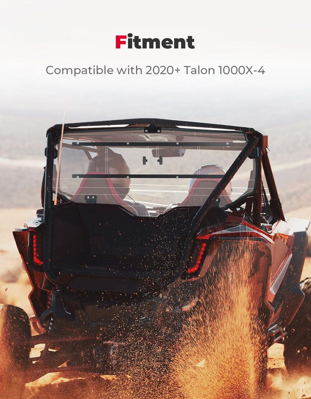 Kemimoto Honda Talon 1000X-4 Vented Back Window UTV Rear Windshield Sliding