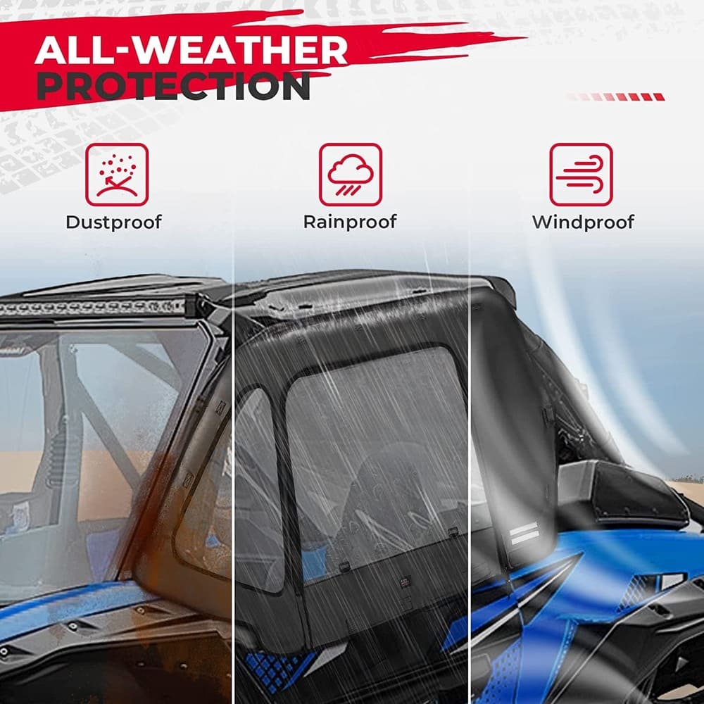 Kemimoto Kawasaki Teryx KRX 1000 Soft Cab Enclosures Upper Doors