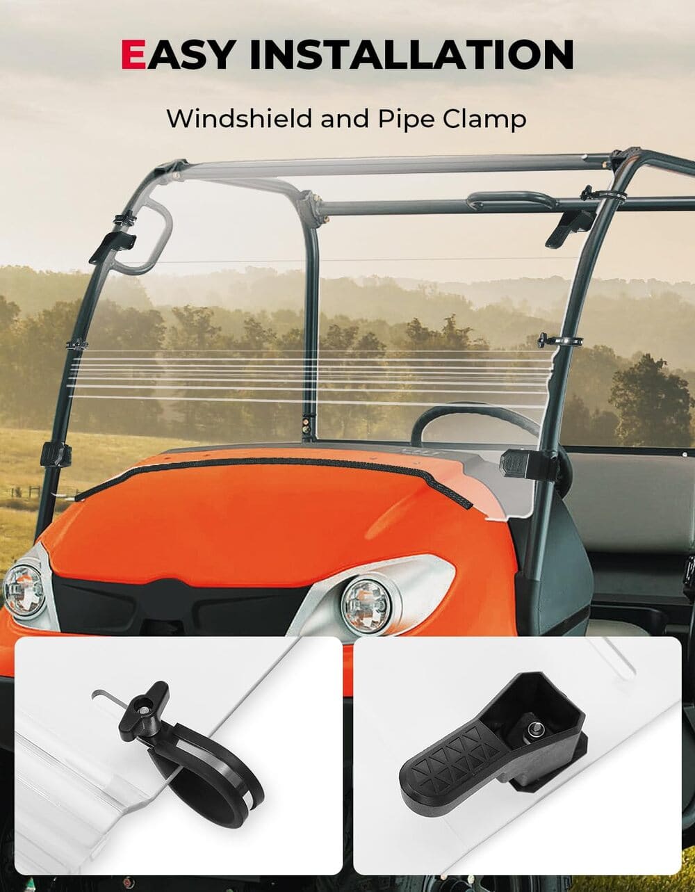 Kemimoto Kubota RTV 400/500/520 Scratch Resistant Front Windshield