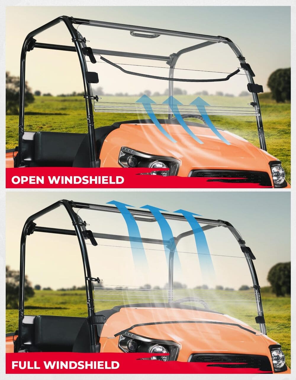 Kemimoto Kubota RTV 400/500/520 Scratch Resistant Front Windshield