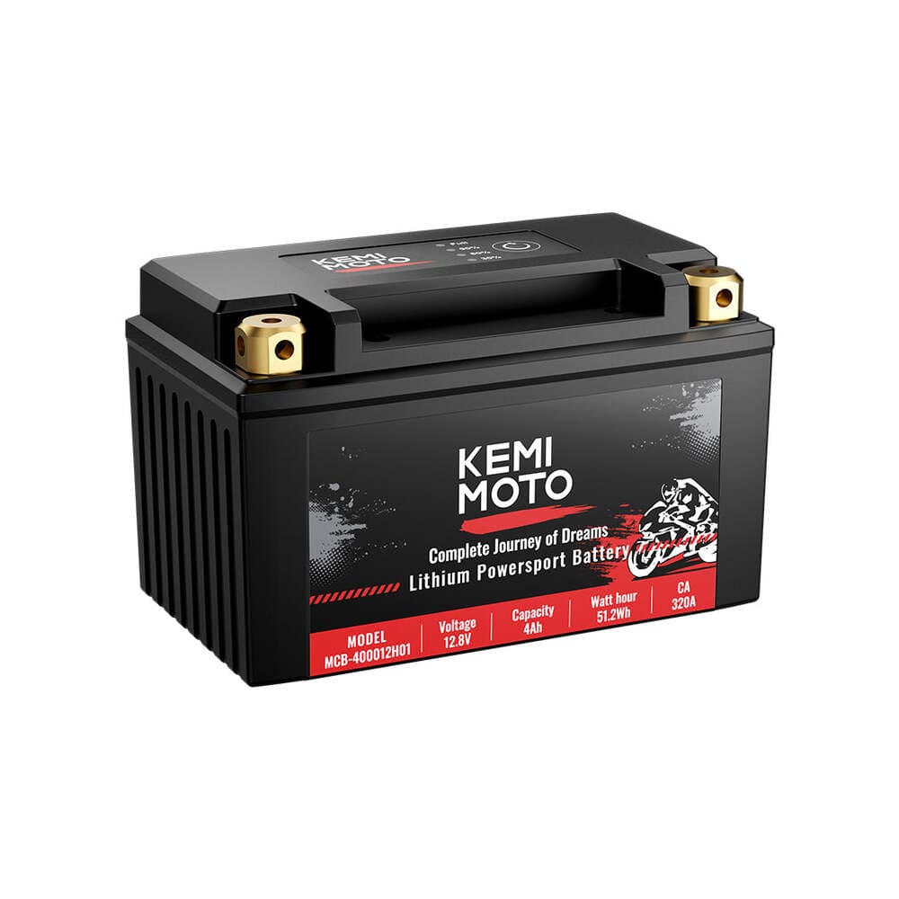 Kemimoto LiFePO4 12v 4Ah Motorcycle/ Lawn Mower Lithium Battery - ATV /UTV