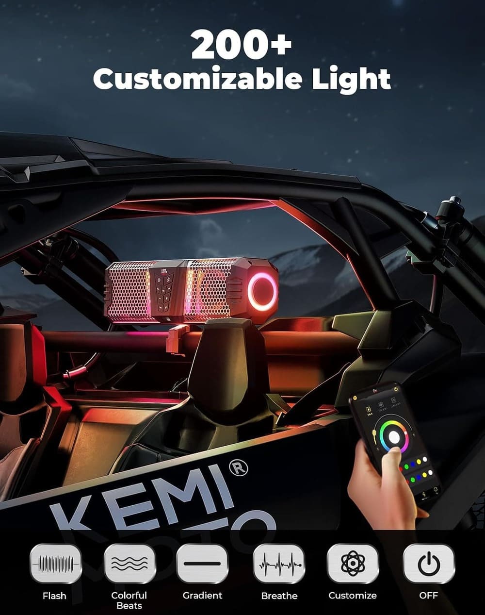 Kemimoto Midnight S40 16" Aluminum RGB Silver Bluetooth Soundbar