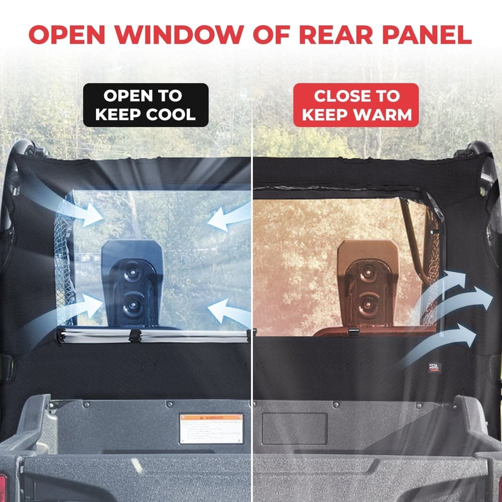 Kemimoto Honda Pioneer 700-4 Open Window Fabric Rear Panel