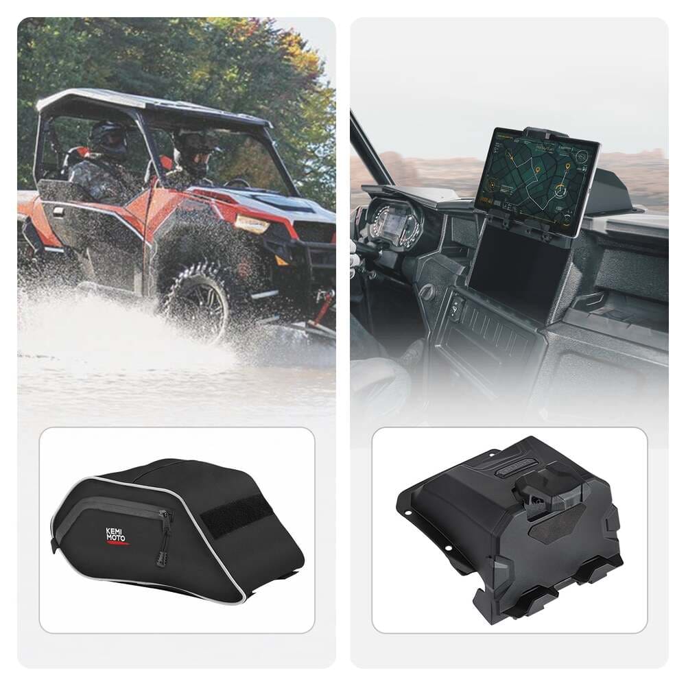 Kemimoto Polaris General 1000 Center Seats Storage Bag & Electric Device Holder