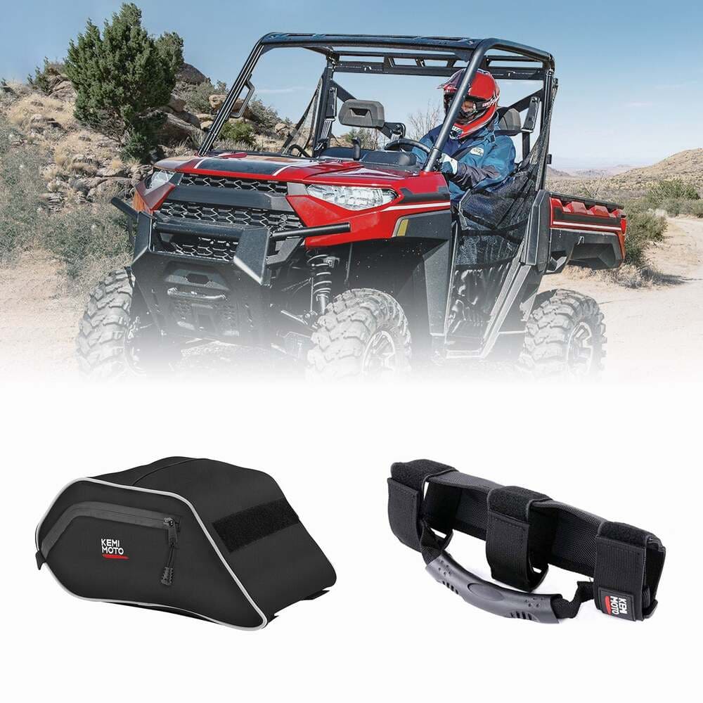 Kemimoto Polaris General 1000 Center Seats Storage Bag & Grab Handles