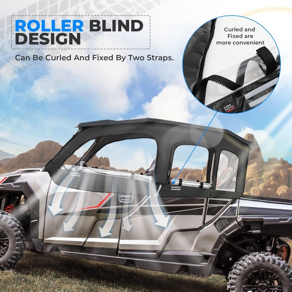 Kemimoto Polaris General XP 4 1000 Soft Cab Enclosure & Rear Windshield