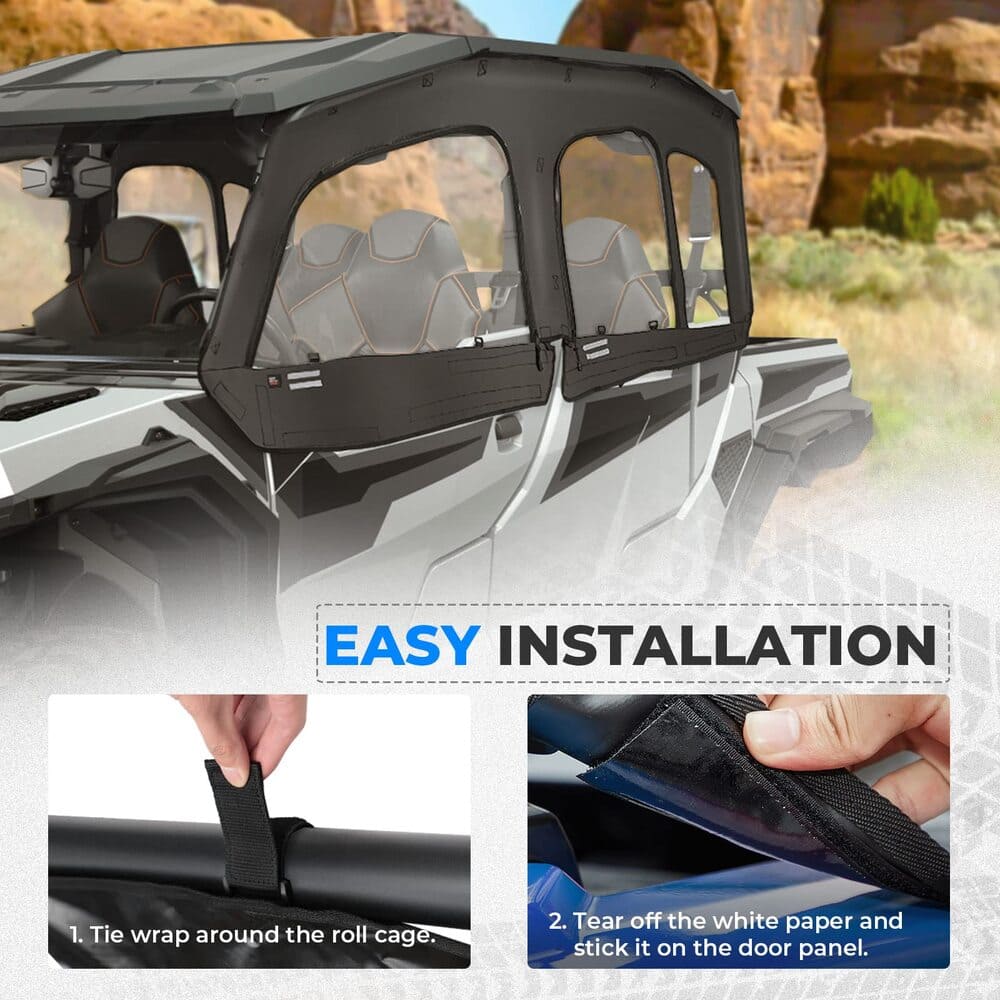 Kemimoto Polaris General XP 4 1000 Soft Cab Enclosure & Rear Windshield