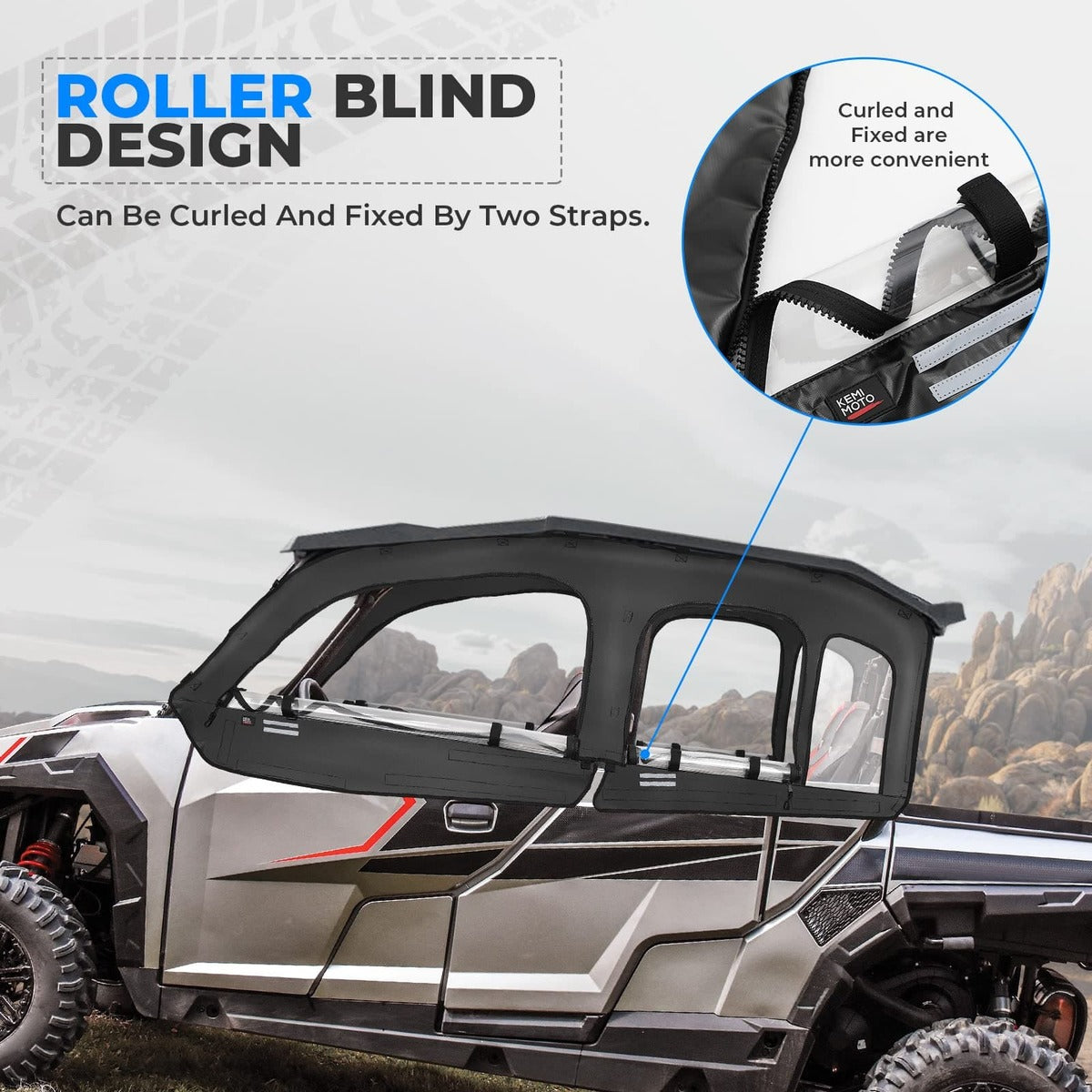 Kemimoto Polaris General XP 4 1000 Soft Cab Enclosure Upper Doors