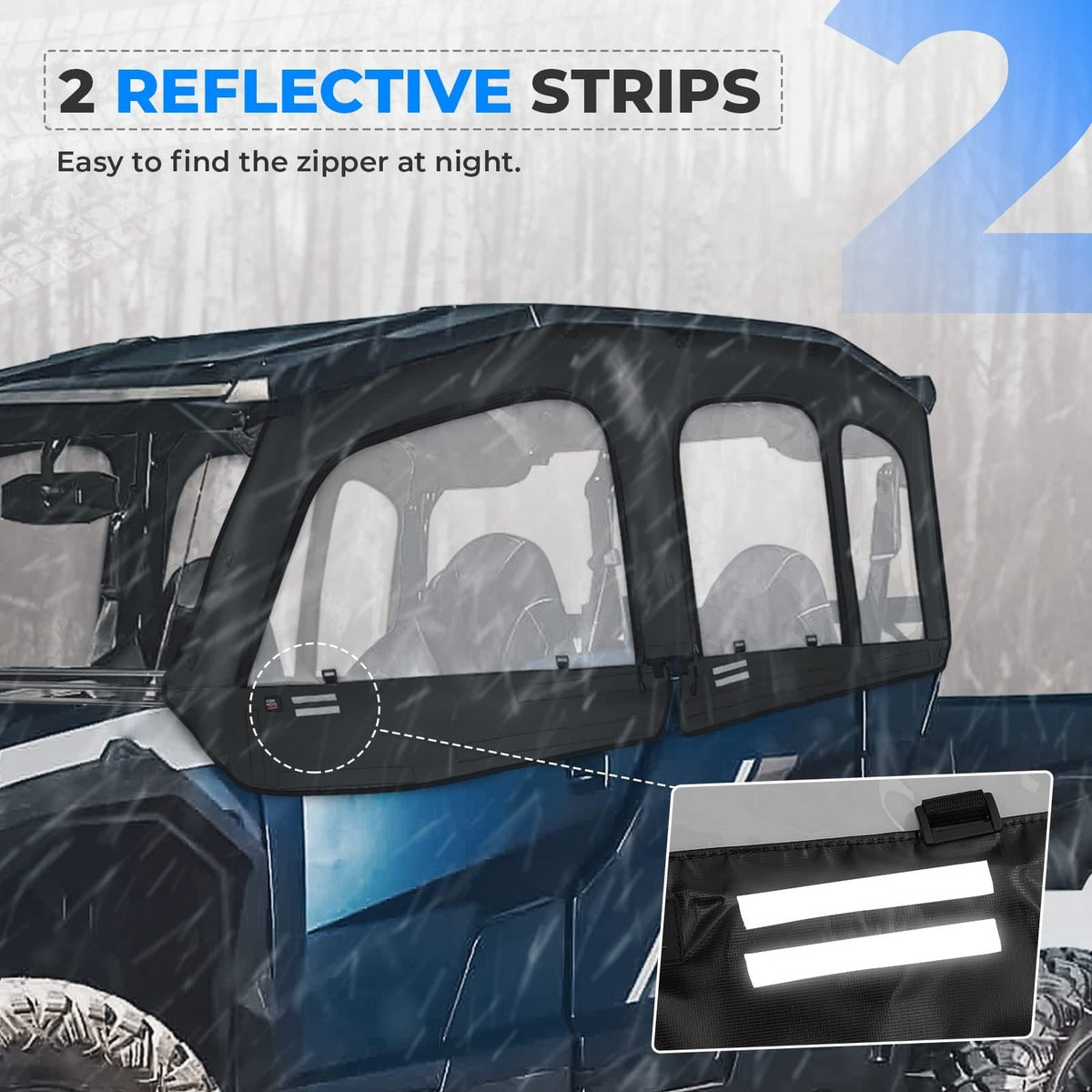 Kemimoto Polaris General XP 4 1000 Soft Cab Enclosure Upper Doors