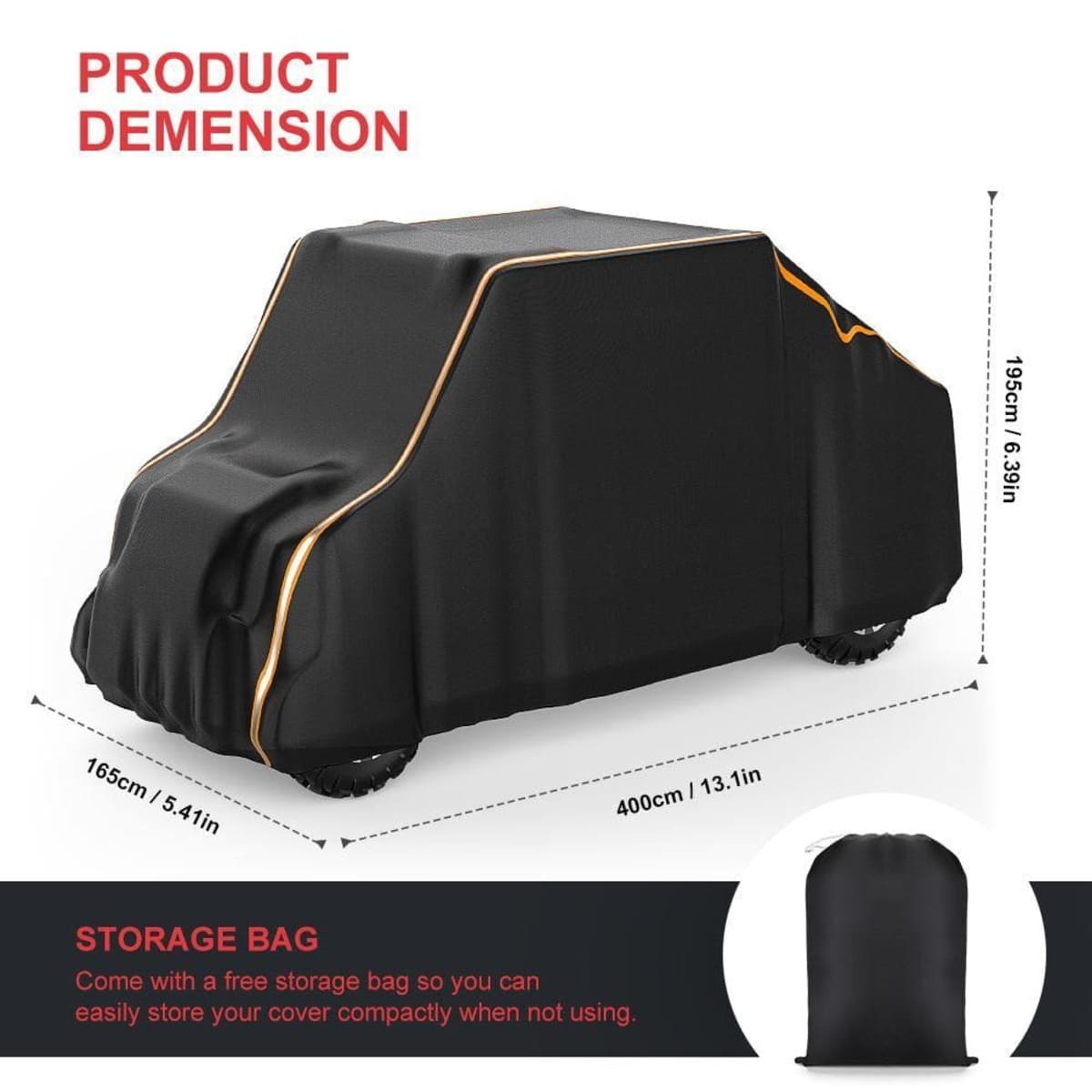 Kemimoto Polaris Ranger 4-Seat 420D Waterproof Cover