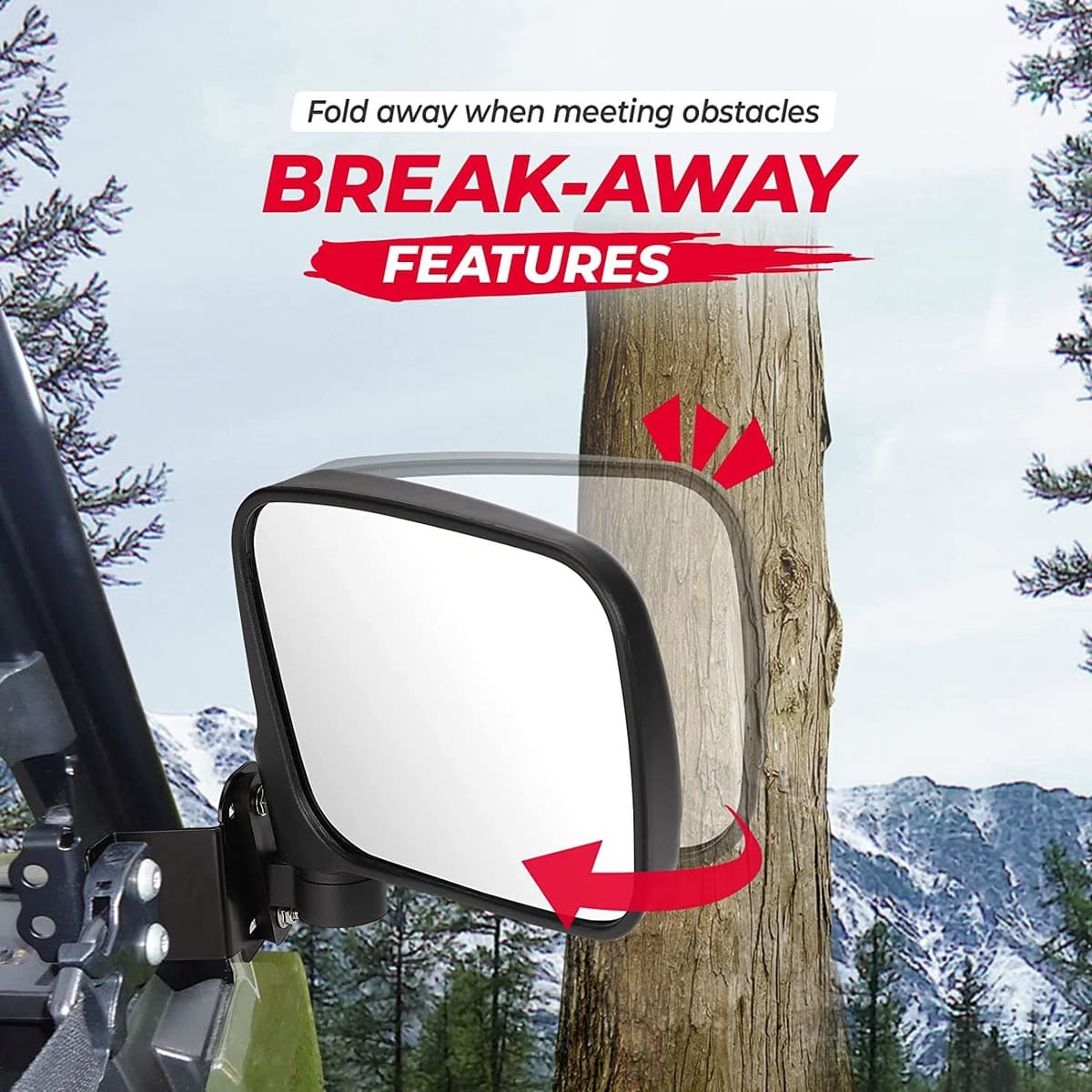 Kemimoto Polaris Ranger XP 900 7.8" Rear View Side Mirrors