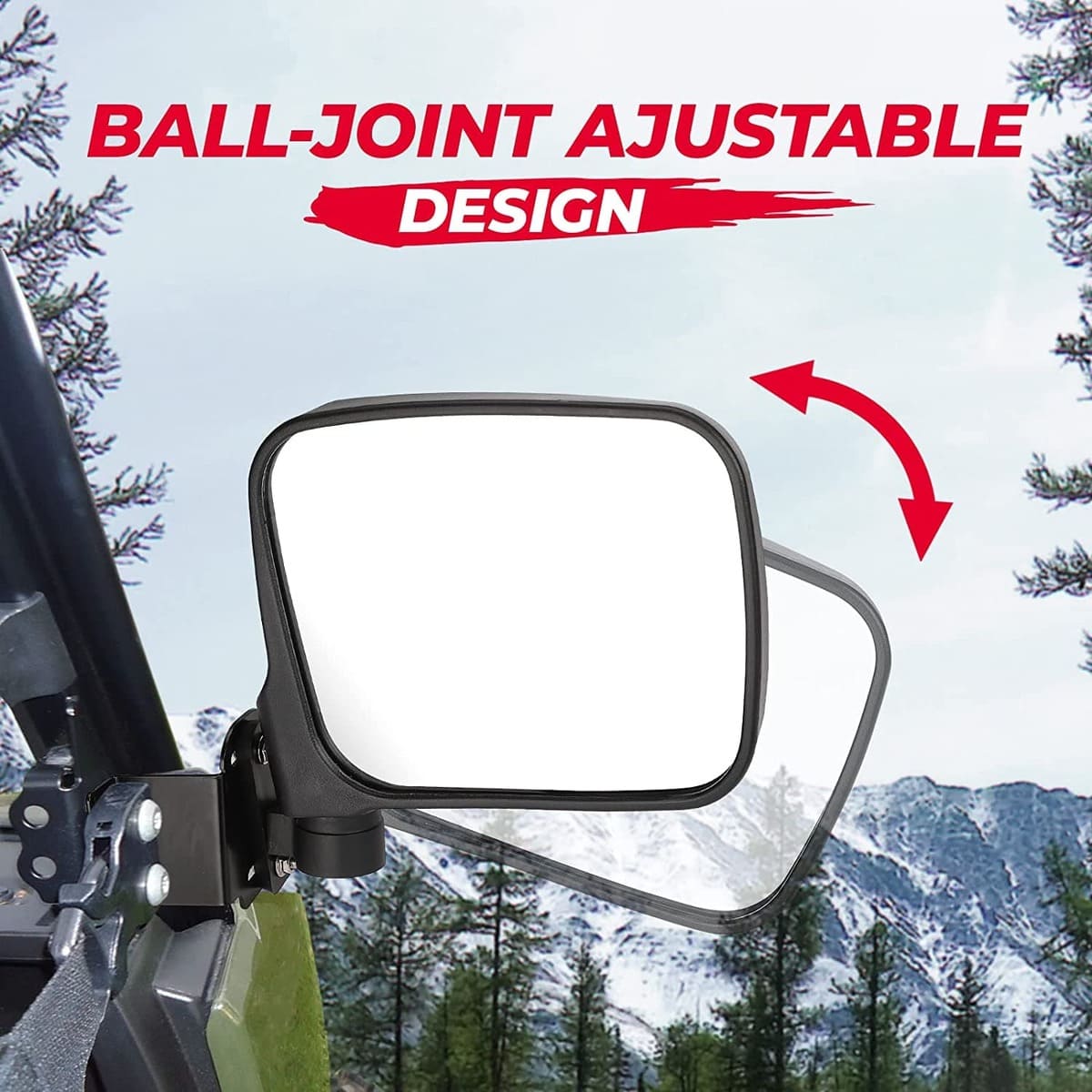 Kemimoto Polaris Ranger XP 900 7.8" Rear View Side Mirrors