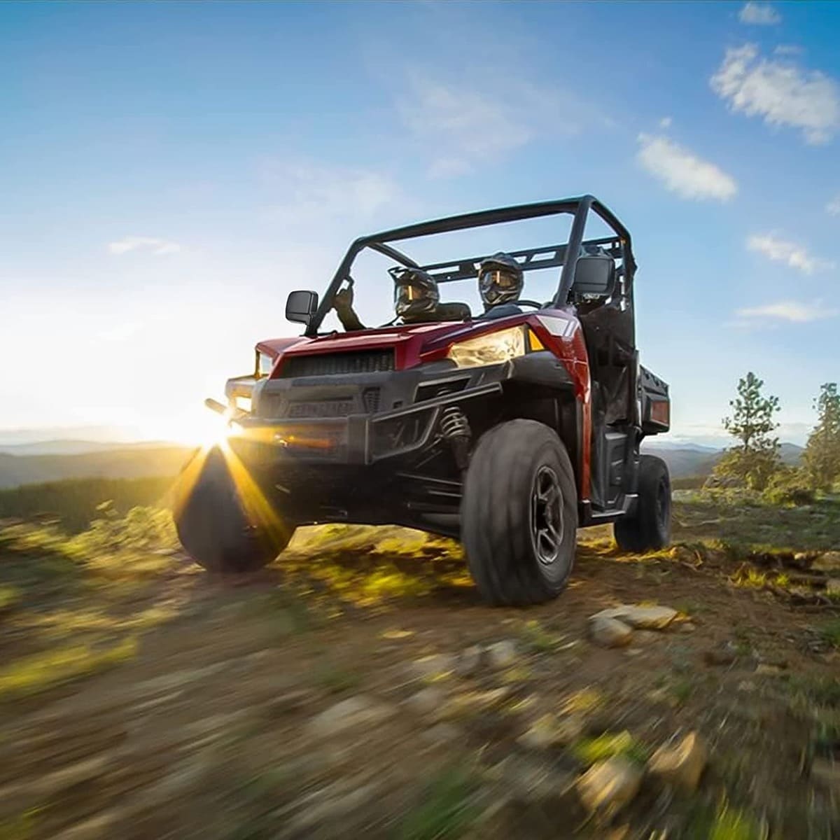 Kemimoto Polaris Ranger XP 900 7.8" Rear View Side Mirrors