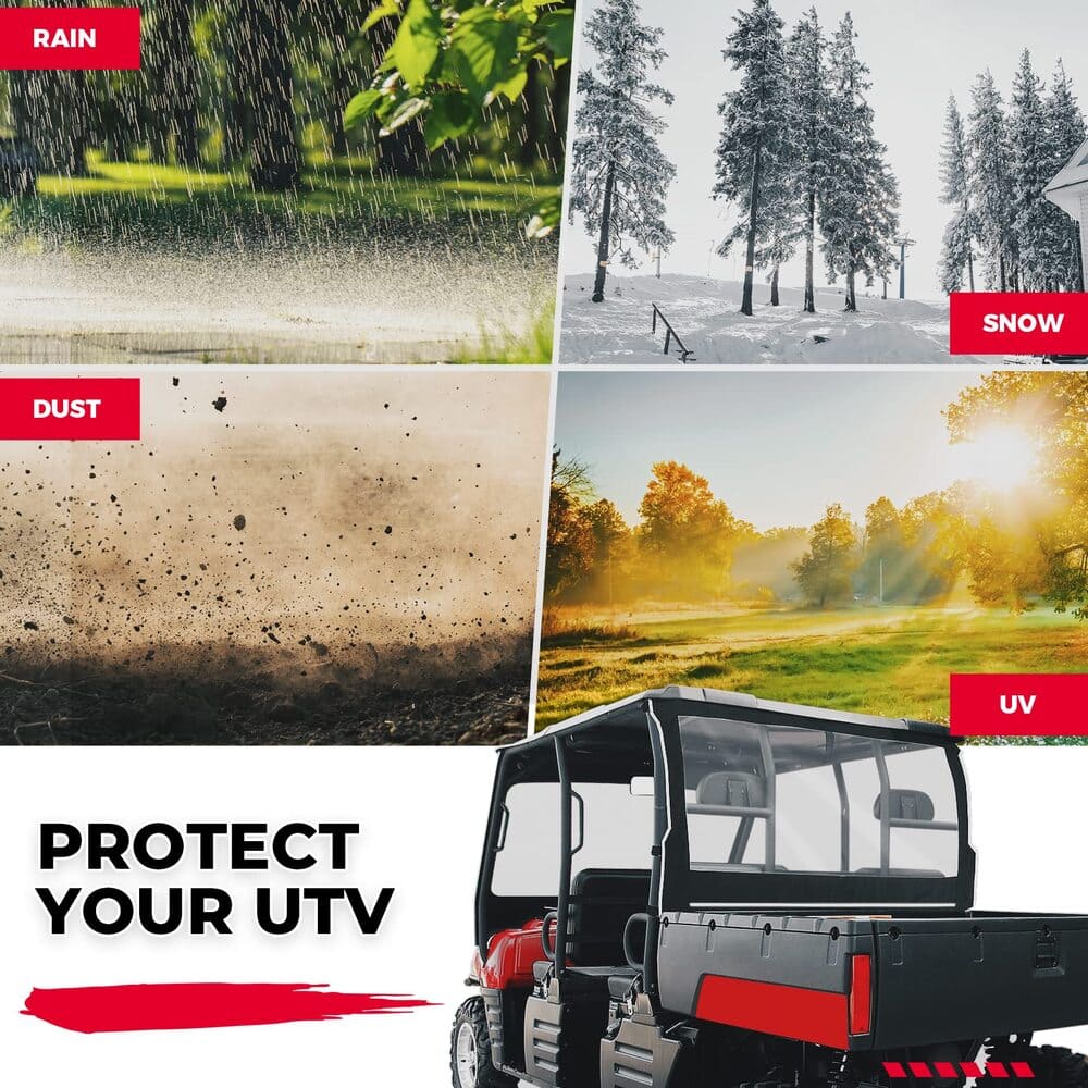 Kemimoto Polaris Ranger 500 UTV Soft Rear Window Shield Windshield