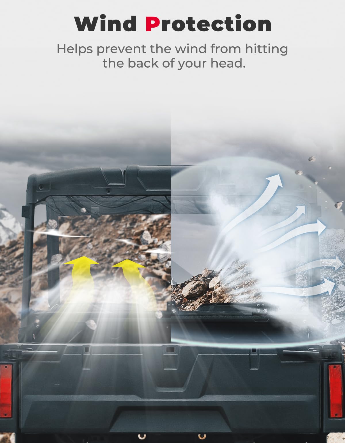 Kemimoto Polaris Ranger Rear Windshield