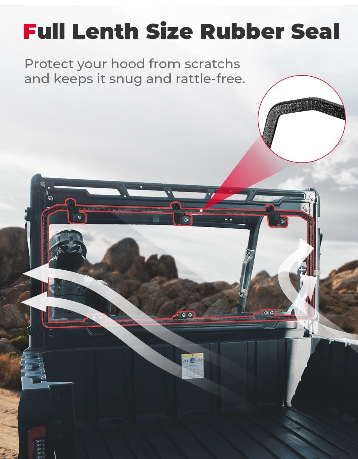 Kemimoto Polaris Ranger Crew 570 Midsize Rear Windshield