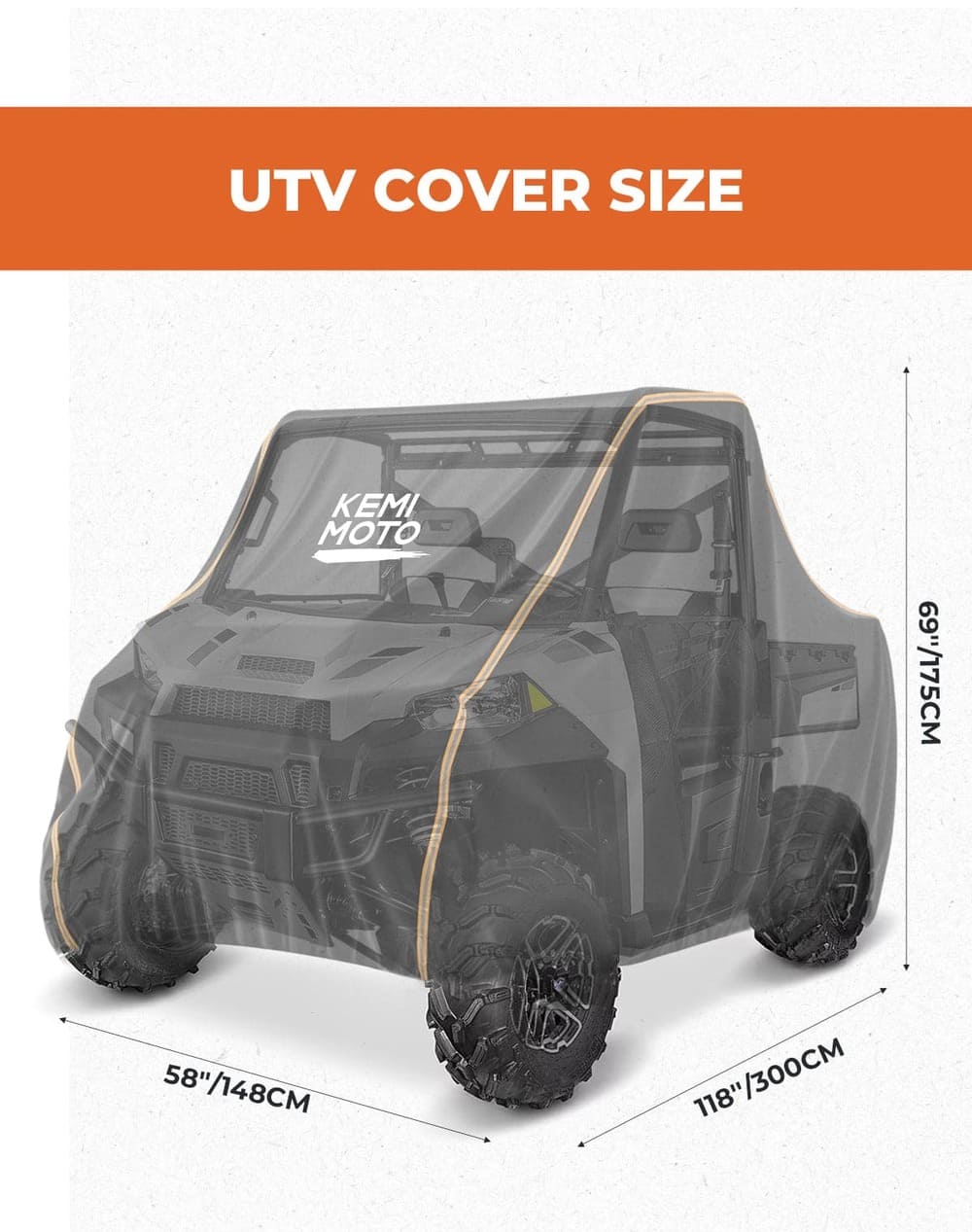 Kemimoto Polaris Ranger 570 2-3 Seater UTV Cover