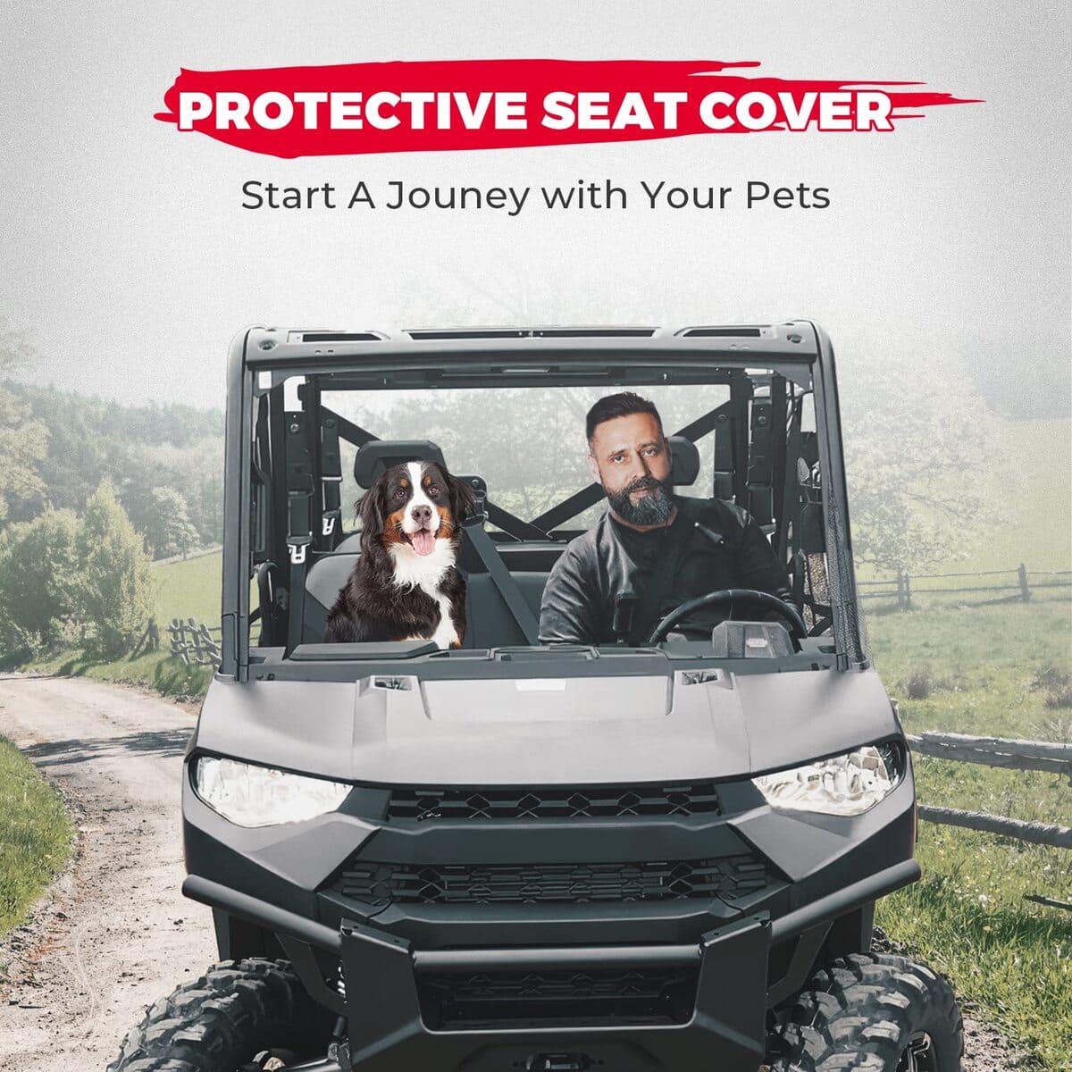 Kemimoto Polaris Ranger Crew XP 1000 UTV Front & Rear Seat Covers