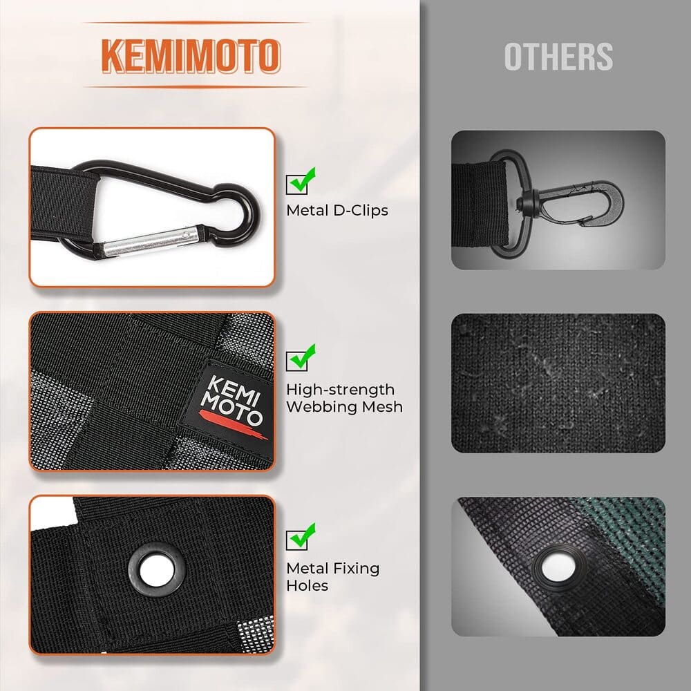 Kemimoto Polaris Ranger Heavy Duty UTV Bed Cargo Net