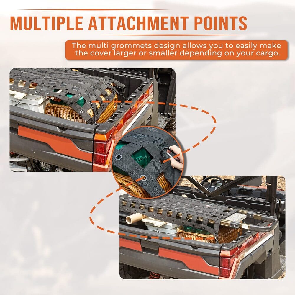 Kemimoto Polaris Ranger Heavy Duty UTV Bed Cargo Net