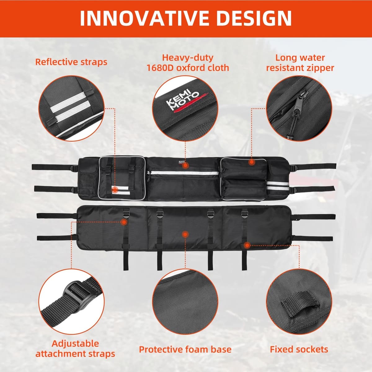 Kemimoto Polaris Ranger/RZR Universal UTV Roll Cage Organizer