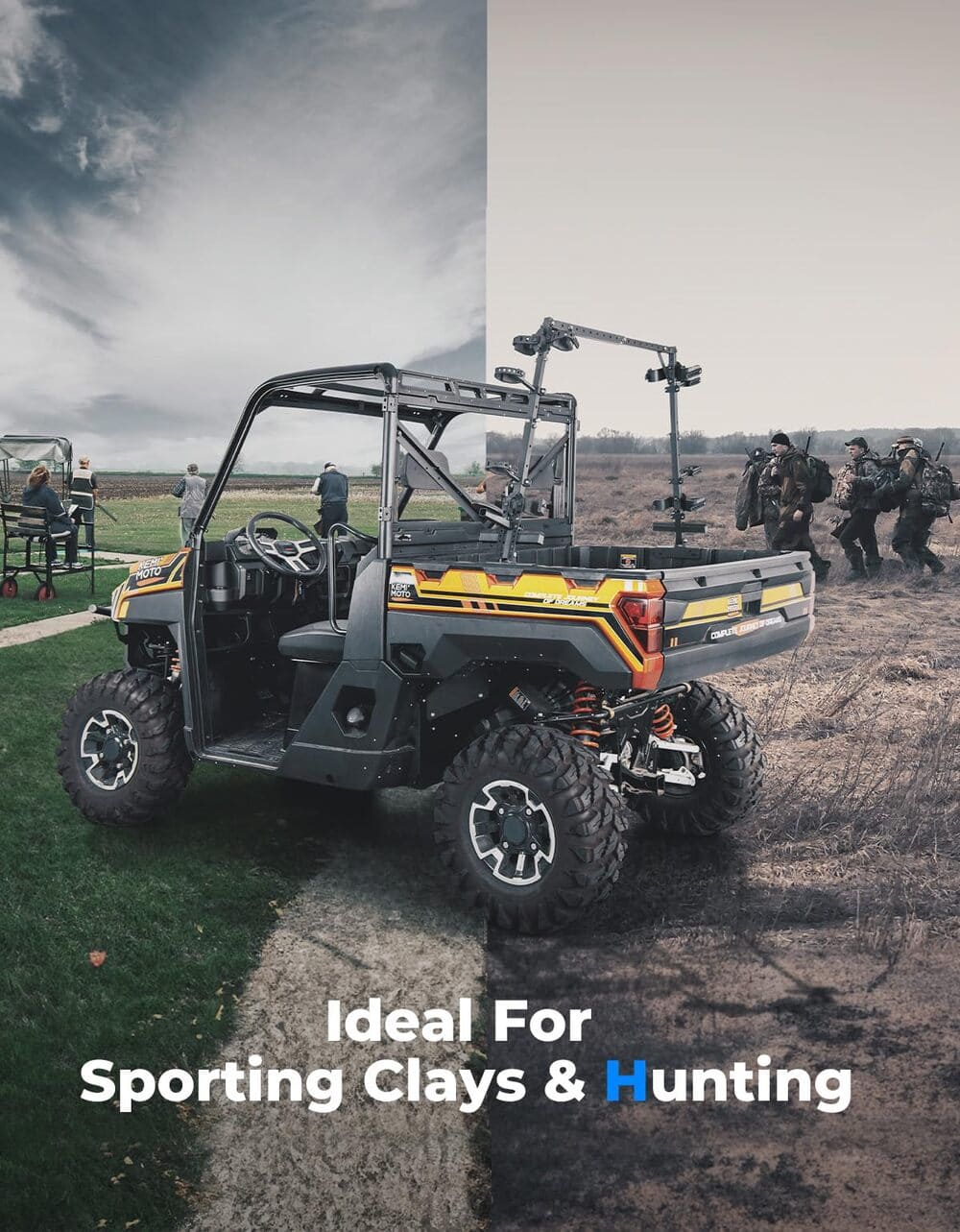 Kemimoto Polaris Ranger UTV Double Crossbow Rack